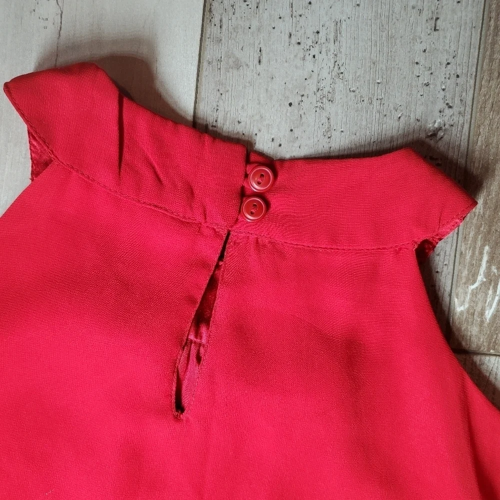 Old Navy Red Chiffon Girls Dress Size 3T Toddler Girl EUC